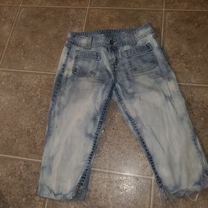 Piama womens 7 cropped distressed capri jeans nwot